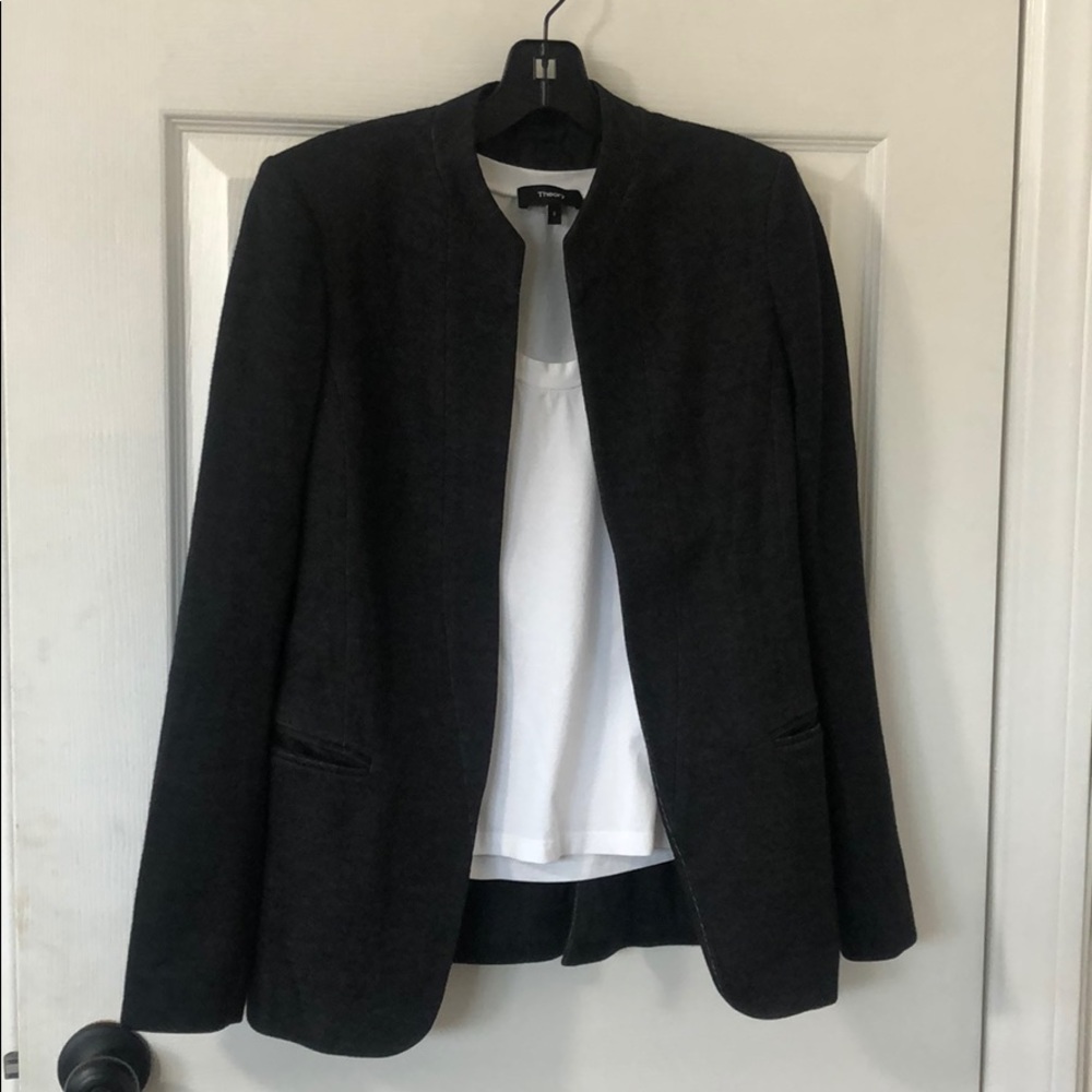 Theory Warm Blazer- Charcoal. Made in USA